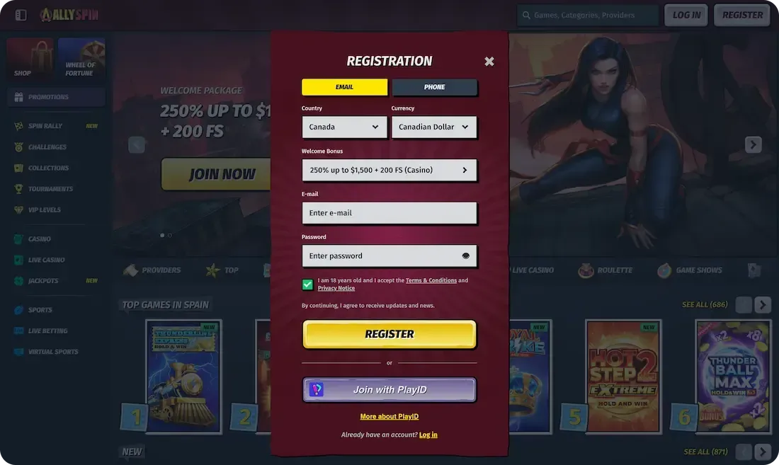 allyspin casino sport
